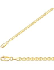 10" 10K Yellow Gold 3.2mm (1/8") Polished Diamond Cut Marina Link Anklet w/ Lobster Clasp