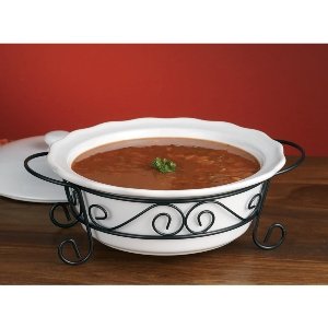 3 QUART ROUND COVERED CASSEROLE ON SCROLL RACK