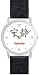 Serenity - Chinese Symbol - WATCHBUDDY&reg; DELUXE SILVER TONE WATCH - Black Strap - Small Size (Standard Women's Size)
