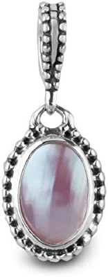 Sterling Silver Pink Mabe Pearl Friendship Charm