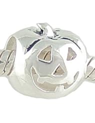 Petite Jack-O-Lantern Halloween Sterling Silver Bead for European Charm Bracelet