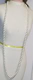 One Strand Simulated Ivory Pearl Long Chain Necklace and Earrings for Women and Teens