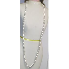 Click here to buy One Strand Simulated Ivory Pearl Long Chain Necklace and Earrings for Women and Teens by Gita.