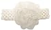 New Large Custom Fabric & Lace White Flower Hair Bow Crochet Stretch Headband