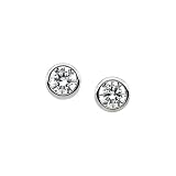 14K White Gold 5.25 MM Cubic Zirconia (Created) Stud Earrings