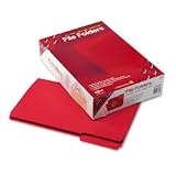 Smead 17734 Smead File Folders, 1/3 Cut, 2-Ply Top Tab, Legal, 11-Pt, Red, 100/Box
