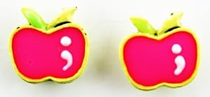 Apple Earring - Kids Fashion Earrings (Yellow and Pink)