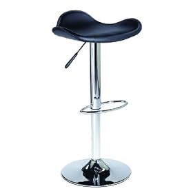 Euro Style Fabia Adj Bar Stool, Red Chrm by Euro Style
