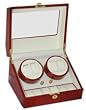 Cherry Quad Watch Winder with Extra Storage For Automatic Watch with Program Timer Four Cherry Wood Finish