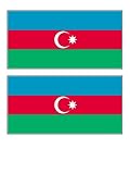 2 Azerbaijan Azerbaijani Flag Stickers Decal Bumper Window Laptop Phone Auto Boat Wall