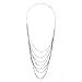 RHX Lady Vintage Style 7 layer Long Tassel Pendant Necklace Sweater Chain Silver New