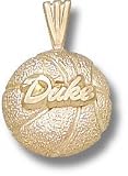 Duke Blue Devils Solid 10K Gold ''DUKE'' Basketball Pendant