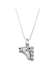 Sterling Silver Double Sided Inline Skate Necklace