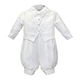 L Pety Canar Landon Shantung Christening Romper - MP-509-24 MONTHS