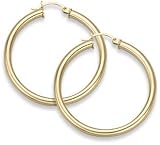 14K Gold Hoop Earrings - 2 inch diameter (4mm thickness)