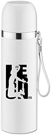 Custom Portable Stainless Steel Tumbler Lebron 23# James Baketabll Player Logo Vacuum Cup For School White 14.5oz/350ml