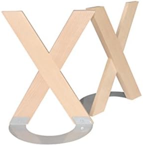 HEYFAIR Creative X Bookend Racks Wood Book End Sets Bookshelf Display Organizers(1 pair) (Wood)