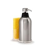 simplehuman Round Push Pump with caddy, Brushed stainless steel, 16 ounces