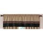 Jacaranda Collection Black, Camel & Chocolate Micro Suede Curtains Striped Window Valance