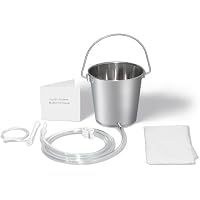 Stainless Steel Enema Bucket Kit - Clear PVC Tubing & Protective Sheeting