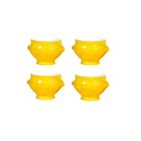 Emile Henry Lion's Head Soup Bowls, Set of 4, Citron by Emile Henry