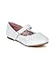 Leatherette Floral Velcro Mary Jane Strap Ballerina Flat (Toddler/Little Girl/Big Girl) BC64 - White