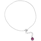 Sterling Silver Amethyst Glass Disco Ball Anklet