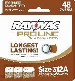 Rayovac Mercury Free Proline Advanced Size 312 Hearing Aid Batteries, Total of 48 Batteries