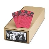 Sold Tags, Red with Black Print, 4-3/4 x 2-3/8, 500 Tags per Box