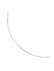 Sterling Silver Solid Polished Neck Wire Necklace 18 Inches