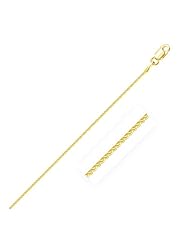 1.0mm 14K Yellow Gold Diamond Cut Round Wheat Chain