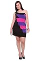 Torrid Plus Size Pink and Purple Color Block One Shoulder Dress