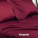 OLIVIA Collections 800 TC 100% PIMA Cotton Solid sateen Bed sheet set King (Burgundy)