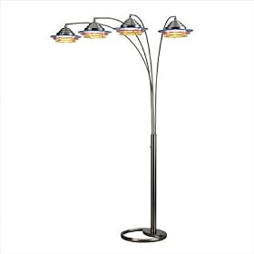 Nova Triple Ring 4 Light Arc Lamp in Brushed Nickel