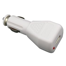 GE 97574 USB Car Charger for Devices with USB Charging Ports (White)
