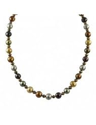 14K multi color dyed freshwater cultured pearl necklace, 18"