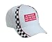 HE WHO DIES WITH THE MOST SLOT CARS WINS Adult White Racing Checker Hat / Cap
