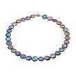 Sterling Silver Black Freshwater Cultured Coin Pearl Necklace - 18''