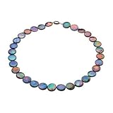 Sterling Silver Black Freshwater Cultured Coin Pearl Necklace - 18''