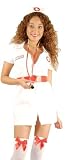 Sexy Double Zip Cotton Nurse Costume - RUNS VERY SHORT - See Size notes in Product Details (Belt not included)