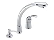 Delta Faucet 474 Waterfall Single-Handle Pull-Out Centerset Kitchen Faucet with Spray, Chrome