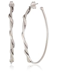 Satya Jewelry "Serpent" Silver Asp Hoop Earrings