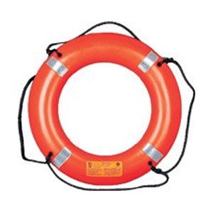Mustang 24-inch Ring Buoy with Reflective Tape, Orange