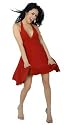 Romantic Short Sophisticated Fashionable Classic Deep-V Halter Dress with Pleated Skirt from Hot Fash Dresses - SHOWSTOPPER Red