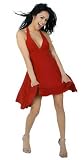 Romantic Short Sophisticated Fashionable Classic Deep-V Halter Dress with Pleated Skirt from Hot Fash Dresses - SHOWSTOPPER Red