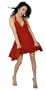 Romantic Short Sophisticated Fashionable Classic Deep-V Halter Dress with Pleated Skirt from Hot Fash Dresses - SHOWSTOPPER Red