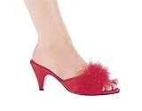 2.5 Heel Satin Maribou Slippers. by Ellie