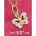 Anklets Br-2814 : 9 Inch 18k Vermeil Rolo Anklet With Lopsided Butterfly & Diamond Ch...