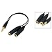 3.5mm Stereo Jack Splitter Cable iPod MP3 Player Headphone Speaker Adapter - 3.5mm Male to 2 x Female - Gold Plated Connectors