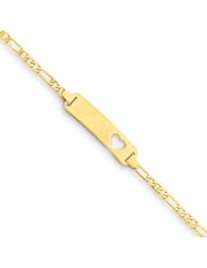 14k 6in Engraveable Plate with Stamped-Out Heart Baby/Child ID Cyber Monday Special